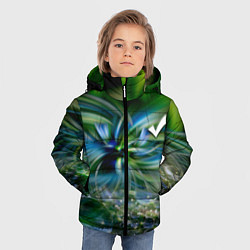 Куртка зимняя для мальчика Манитные поля - абстракция, цвет: 3D-красный — фото 2