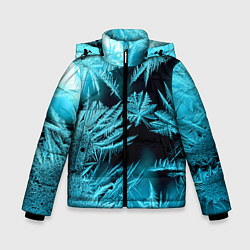 Куртка зимняя для мальчика Голубой лед - иней, цвет: 3D-черный