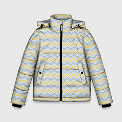 Куртка зимняя для мальчика Полосатый зигзаг узор, цвет: 3D-черный
