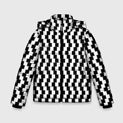Куртка зимняя для мальчика Оптическая иллюзия ровности полос, цвет: 3D-красный