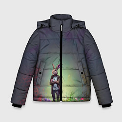 Куртка зимняя для мальчика Кролик на стиле, цвет: 3D-черный