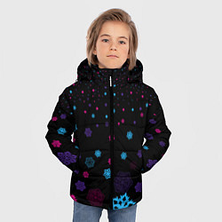 Куртка зимняя для мальчика Цветные снежинки, цвет: 3D-красный — фото 2