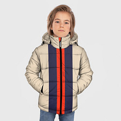Куртка зимняя для мальчика Полосы триколор синий красный, цвет: 3D-черный — фото 2