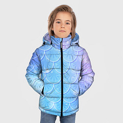Куртка зимняя для мальчика Голубая чешуя русалки - паттерн, цвет: 3D-черный — фото 2