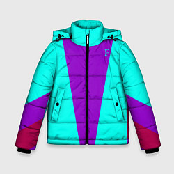 Куртка зимняя для мальчика FIRM ярко-бирюзовая, цвет: 3D-светло-серый
