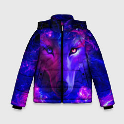 Куртка зимняя для мальчика Волшебный звездный волк, цвет: 3D-черный