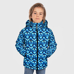 Куртка зимняя для мальчика Объёмные геометрические фигуры, цвет: 3D-светло-серый — фото 2