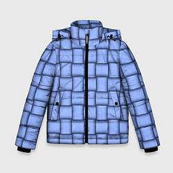 Куртка зимняя для мальчика Фиолетовое ленточное плетение, цвет: 3D-черный