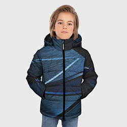 Куртка зимняя для мальчика Тёмные геометрические линии и фигуры, цвет: 3D-черный — фото 2