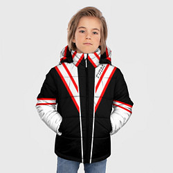 Куртка зимняя для мальчика FIRM черная с белым углом, цвет: 3D-черный — фото 2