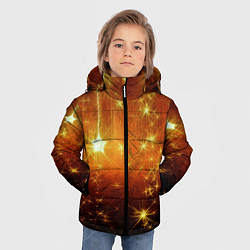 Куртка зимняя для мальчика Золотистае звёзды, цвет: 3D-черный — фото 2