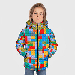 Куртка зимняя для мальчика Детский конструктор - текстура, цвет: 3D-черный — фото 2