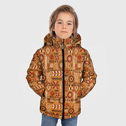 Куртка зимняя для мальчика Этнический рисунок с костями, цвет: 3D-красный — фото 2