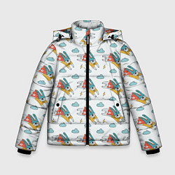 Куртка зимняя для мальчика Супер-заяц, цвет: 3D-черный