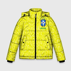 Куртка зимняя для мальчика Форма сборной Бразилии ЧМ 2022, цвет: 3D-черный