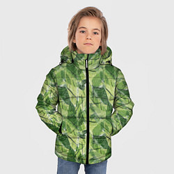 Куртка зимняя для мальчика Милитари листья крупные, цвет: 3D-черный — фото 2