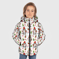 Куртка зимняя для мальчика Рождественские гномы с подарками, цвет: 3D-светло-серый — фото 2