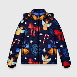 Куртка зимняя для мальчика Новогодняя мелодия, цвет: 3D-черный