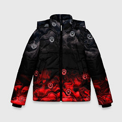 Куртка зимняя для мальчика Генезис абстракция и смайлы, цвет: 3D-красный