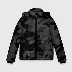 Куртка зимняя для мальчика Черный ночной камуфляж, цвет: 3D-черный