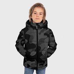 Куртка зимняя для мальчика Черный ночной камуфляж, цвет: 3D-черный — фото 2