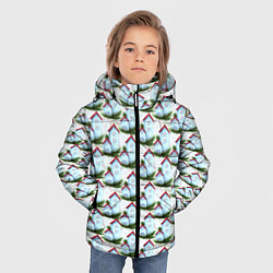 Куртка зимняя для мальчика Домики на еловых ветках - паттерн, цвет: 3D-светло-серый — фото 2