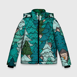 Зимняя куртка для мальчика Ежи в еловом лесу