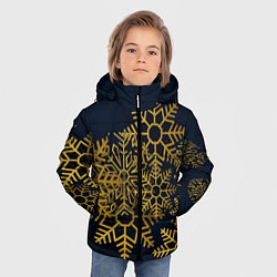 Куртка зимняя для мальчика Золотые снежинки, цвет: 3D-красный — фото 2