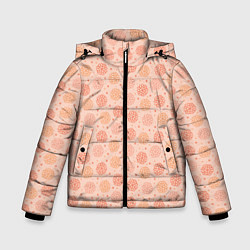Зимняя куртка для мальчика Узор из снежинок в розовых оттенках