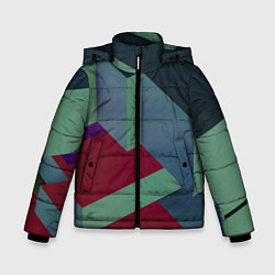 Куртка зимняя для мальчика Геометрическое наложение кубов и фигур, цвет: 3D-красный