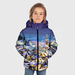 Куртка зимняя для мальчика Рождественская деревня, цвет: 3D-светло-серый — фото 2