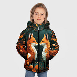 Куртка зимняя для мальчика Две лисоньки в стиле Folk Art, цвет: 3D-светло-серый — фото 2