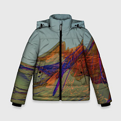 Зимняя куртка для мальчика Волнообразные разноцветные музыкальные линии
