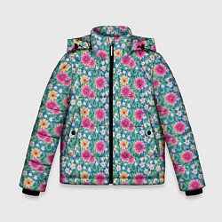 Зимняя куртка для мальчика Весенний цветочный паттерн