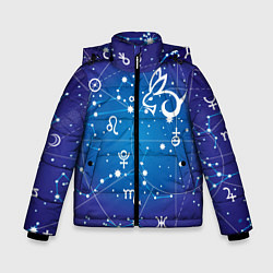 Зимняя куртка для мальчика Кролик символ 2023 на карте звездного неба