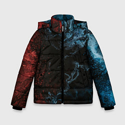 Куртка зимняя для мальчика Красно синее небо, цвет: 3D-светло-серый
