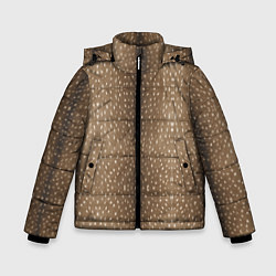 Куртка зимняя для мальчика Текстура шкуры пятнистого оленя, цвет: 3D-черный