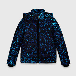 Зимняя куртка для мальчика Неоновый синий блеск на черном фоне