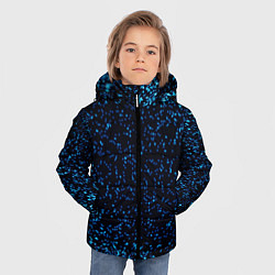 Куртка зимняя для мальчика Неоновый синий блеск на черном фоне, цвет: 3D-светло-серый — фото 2