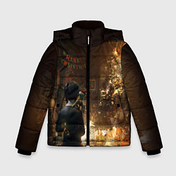 Куртка зимняя для мальчика Уэнсдэй поджог, цвет: 3D-красный
