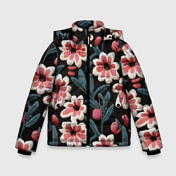 Зимняя куртка для мальчика Эффект вышивки цветы
