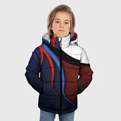 Куртка зимняя для мальчика Синие, красные и белые разводы, цвет: 3D-черный — фото 2