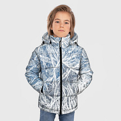 Куртка зимняя для мальчика Абстрактный ледяной паттерн, цвет: 3D-светло-серый — фото 2