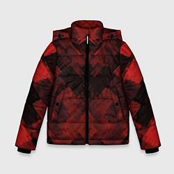 Зимняя куртка для мальчика Полосы красные и чёрные