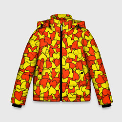 Зимняя куртка для мальчика Красно-желтые сердца