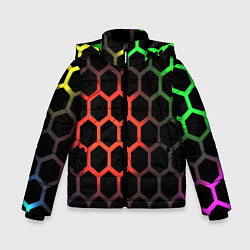 Куртка зимняя для мальчика Gradient hexagon genshin, цвет: 3D-светло-серый