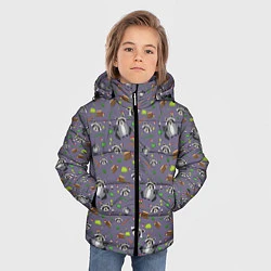Куртка зимняя для мальчика Енотики паттерн, цвет: 3D-красный — фото 2