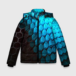 Куртка зимняя для мальчика Abstraction neon blue, цвет: 3D-светло-серый