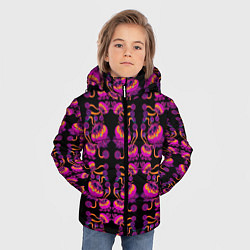 Куртка зимняя для мальчика Инопланетные цветы, цвет: 3D-черный — фото 2