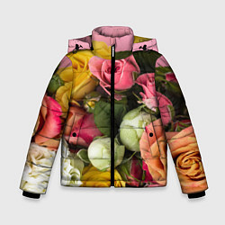 Куртка зимняя для мальчика Букет красивых роз, цвет: 3D-красный